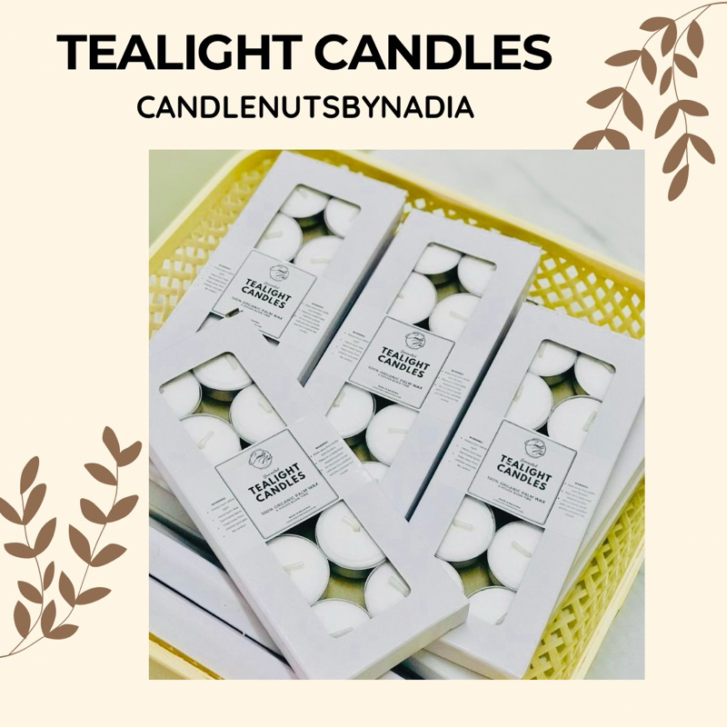 Candlenutsbynadia | Tealight Candles | Unscented | Palm Wax | Organic Unscented Candles