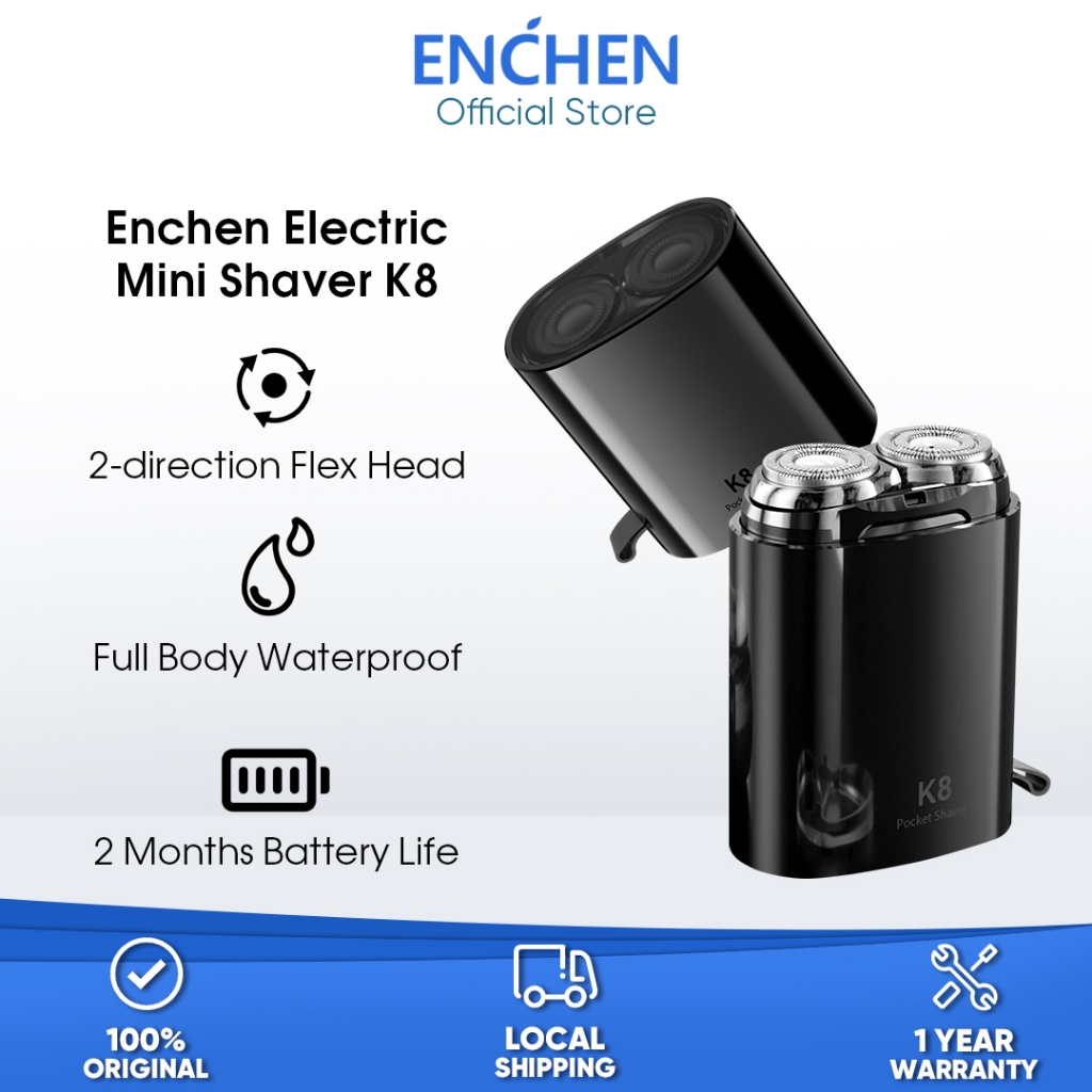 Enchen K8 Mini Electric Shaver Pop-up Portable Shaver Machine 100% Waterproof Magnetic Cutter Head Shaver Man