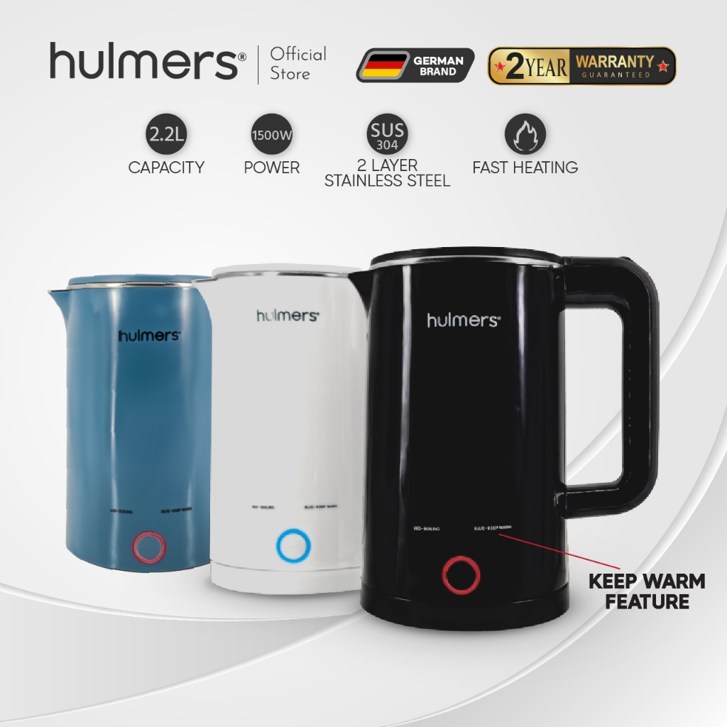 Hulmers - 2.2L Fast Boiling Electric Kettle Smart Kettle Keep Warm Function