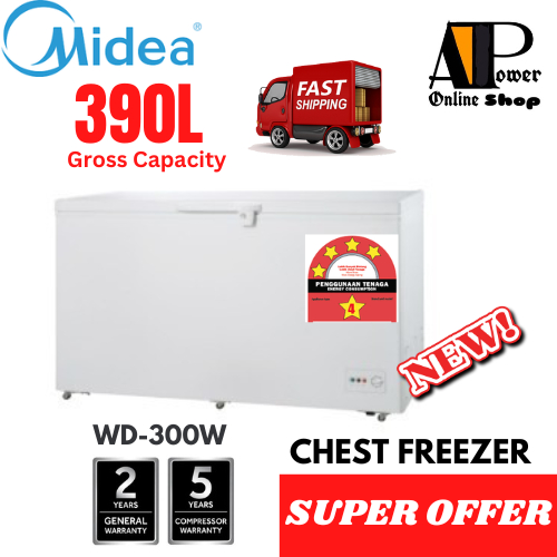 Midea Chest Freezer (390L / 500L / 660L / 860L) Peti Pembeku WD-300W WD-500WR MD-RC698FZG01MY MDRC955FZG01MY