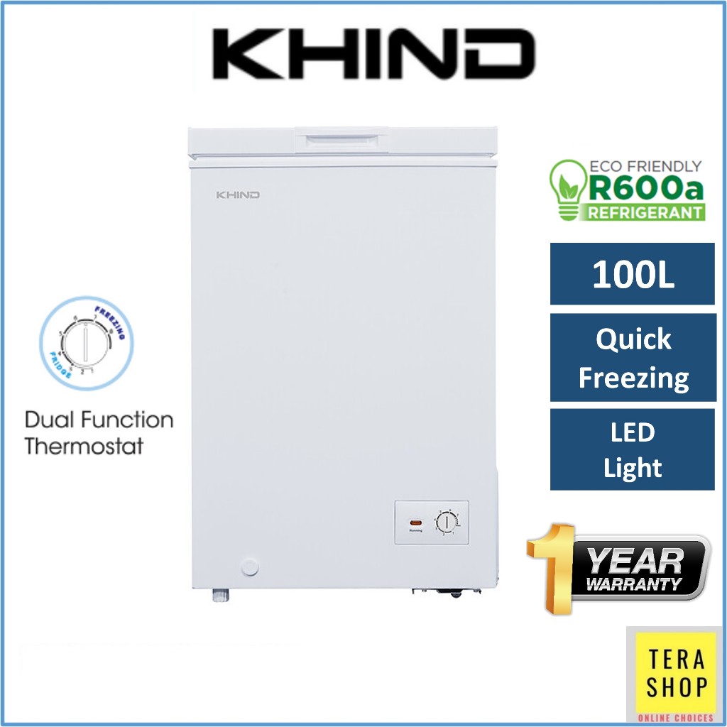 Khind FZ100 Chest Freezer 100L Peti Sejuk Beku Fridge