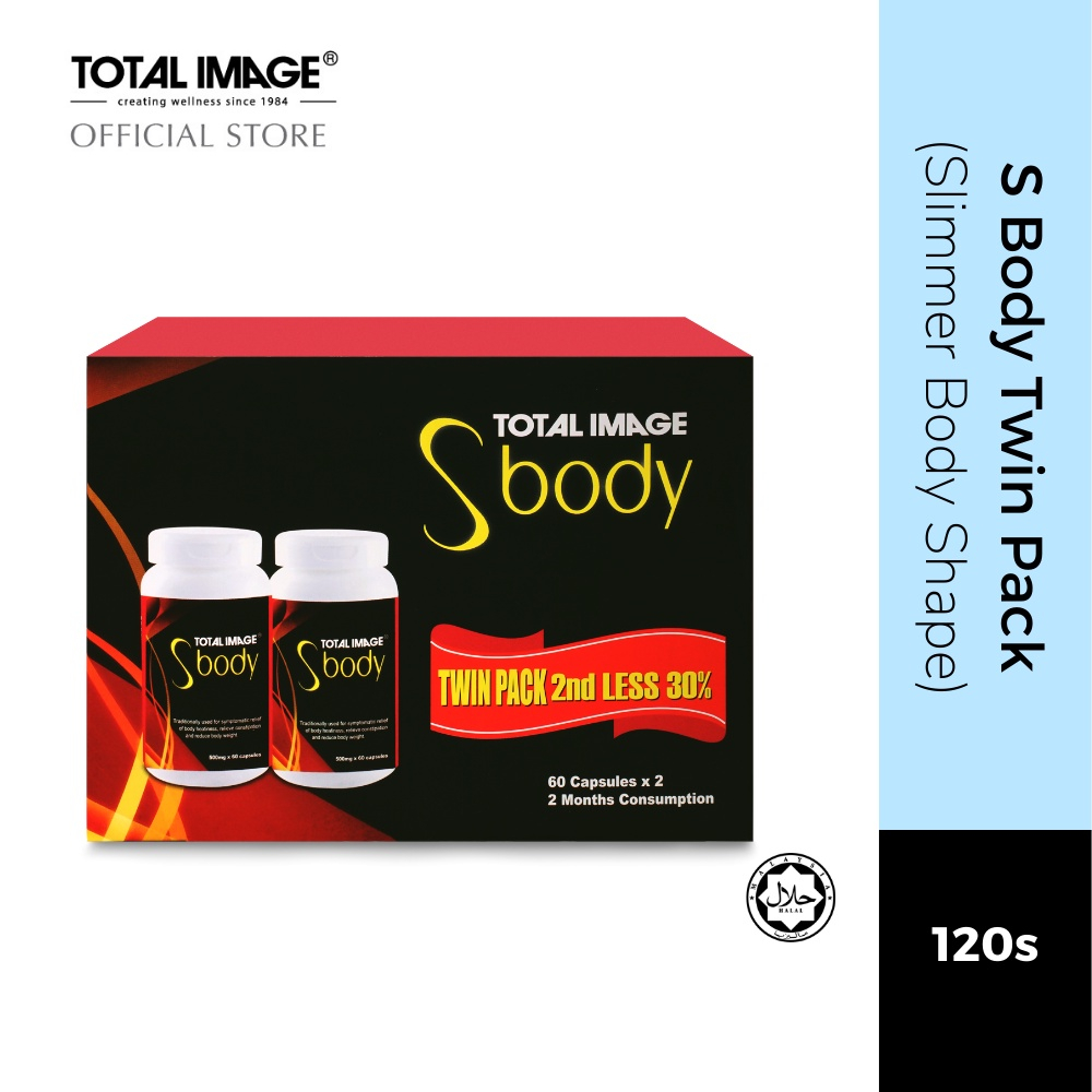 Total Image S Body Twin Pack (60 Capsules x 2) Weight Loss Supplement (Expiry Nov 2024 Onwards)