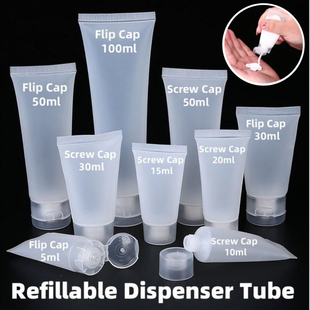 8 Size Refillable Travel Set Plastic Tube Soft Bottle Squeeze Empty Cosmetic Cream Emulsion Lotion Packaging Container