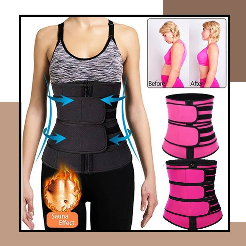 Women Waist Trainer Bengkung Reducing Shapers Slimming Trimmer Belt Body Shaper Zipper Belt