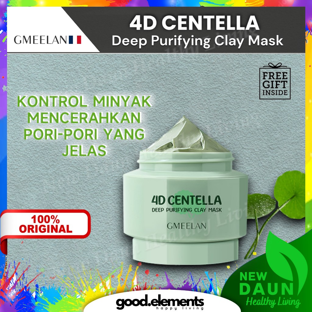 [100% ORIGINAL] GMEELAN 4D CENTELLA Deep Purifying Clay Mask Tanah liat anti pori minyak jerawat