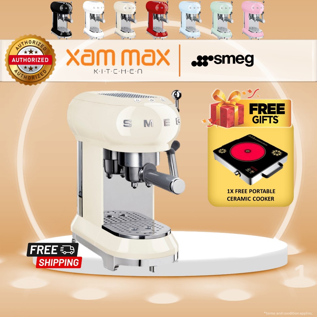 [SPECIAL VOUCHER]  READYSTOCK  Smeg - ECF01 Espresso Coffee Machine / Coffee Maker / Delonghi