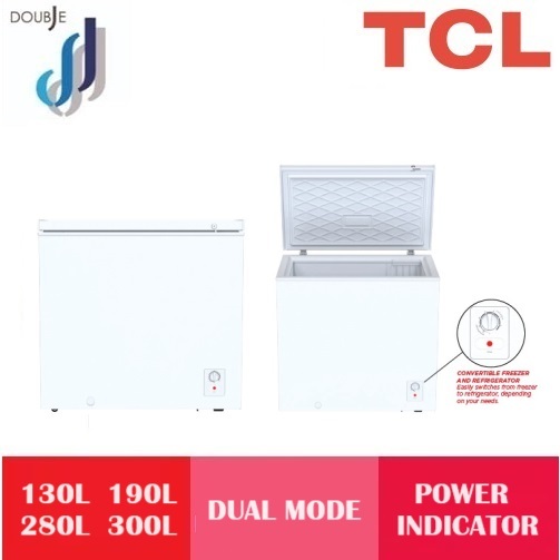 TCL 130-300L Chest Freezer with Big Space, Mechanical Control, 3-4 Star Energy Saving