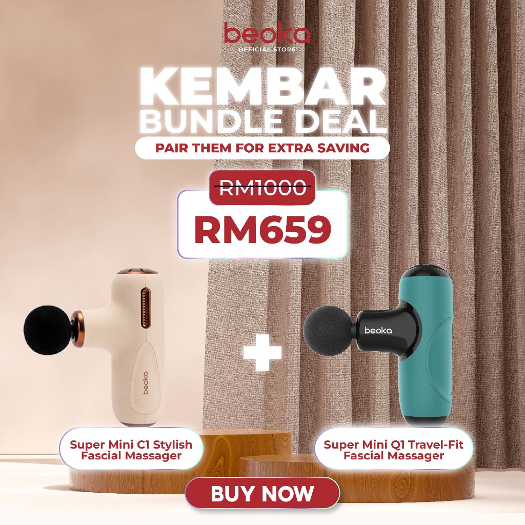 (Kembar Deal) Beoka Super Mini C1 / Beoka Super Mini Q1 Fascial Massage Gun Mesin Urut 按摩枪 Bundle Deal