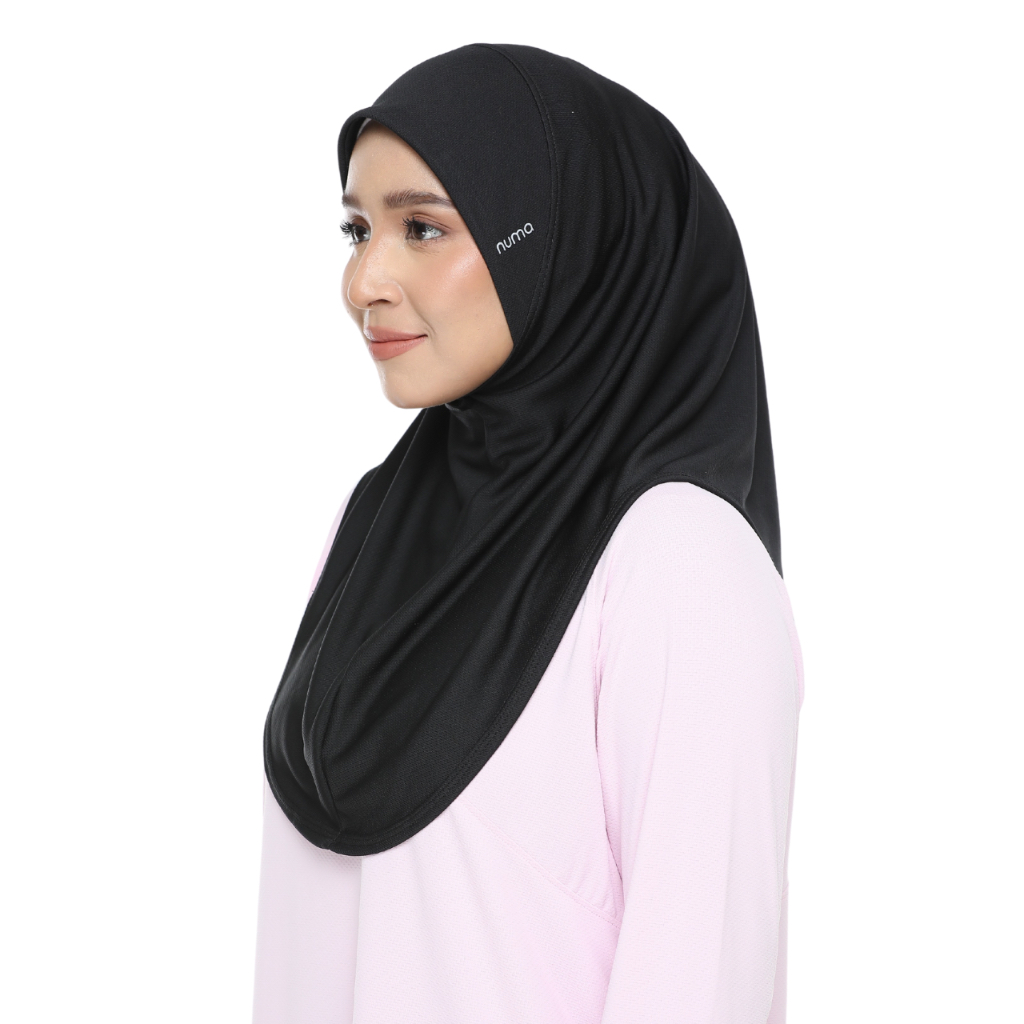 ADRALITE Sports Hijab in Black for Performance