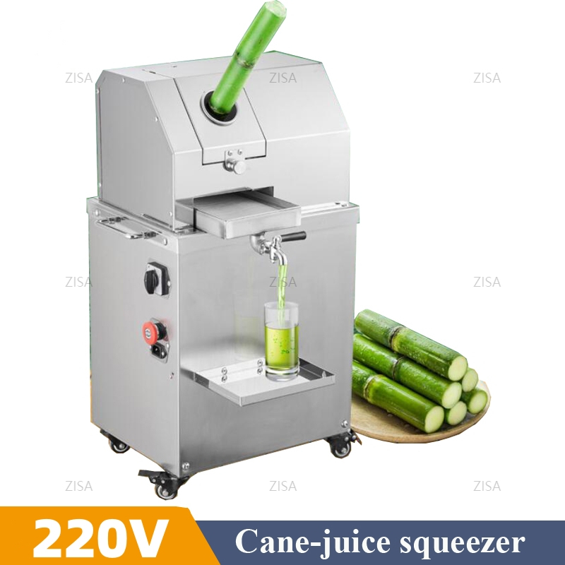 Commercial Sugarcane Juice Squeezer Automatic Electric Sugar-cane Press Juice Machine 220V 电动商用甘蔗榨汁机 Mesin Pemerah Tebu