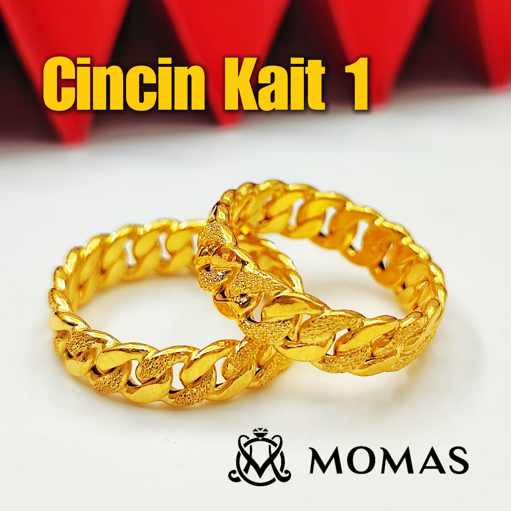 Cincin Gajah Pasir Emas 916 Tulen Cincin Kait 1 Emas 916 Original Cincin Emas Bajet Viral Cincin Fesyen Belah Rotan