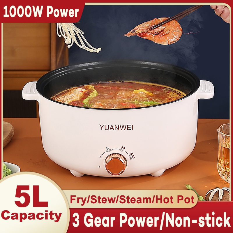 5L Electric Cooker Big Capacity Multifunctional Electric Cooking Pot Adjustable Heat Multi-Cookers Non-stick Pan Hot Pot