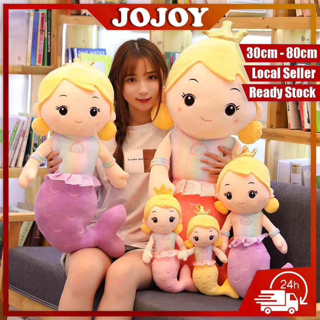 JOJOY Mermaid Princess Plush Dolls Stuffed Plush Toys Girls Dolls Plush Pillow Comel Birthday Gifts