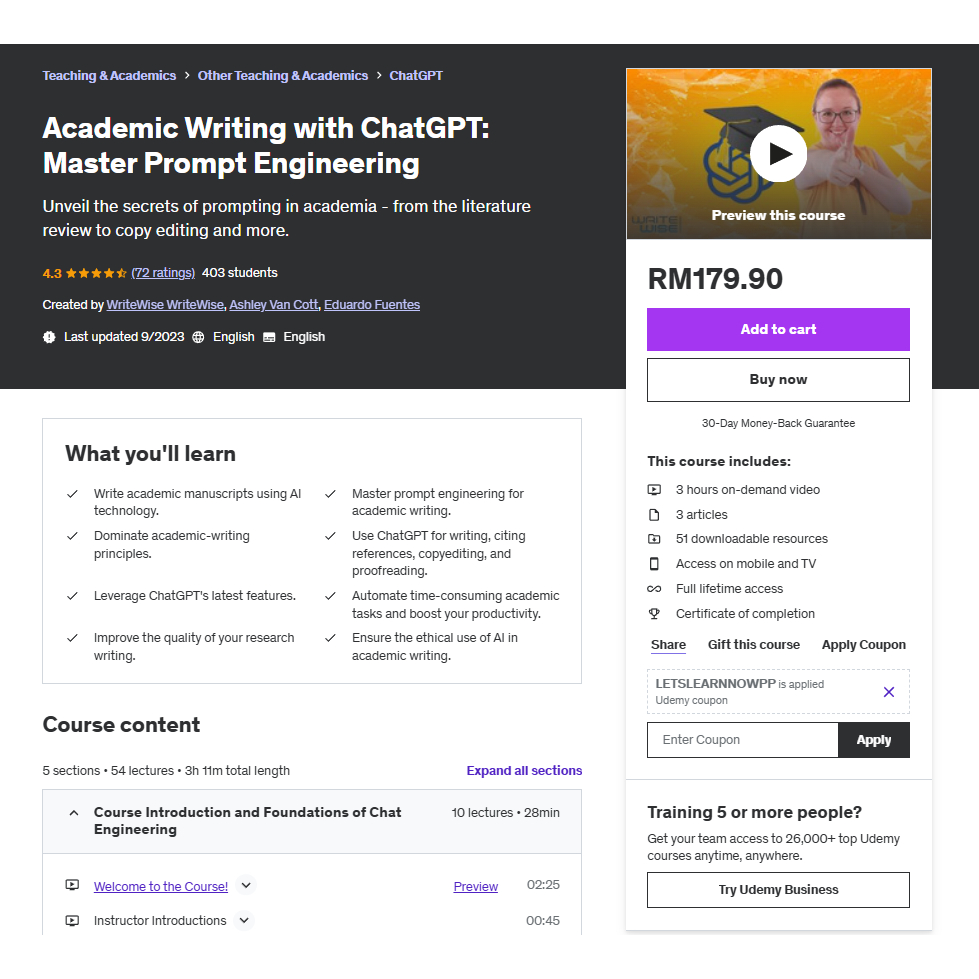 Chatgpt Video Course- | Academic Writing with ChatGPT: Master Prompt Engineering - Learn Chatgpt For Student