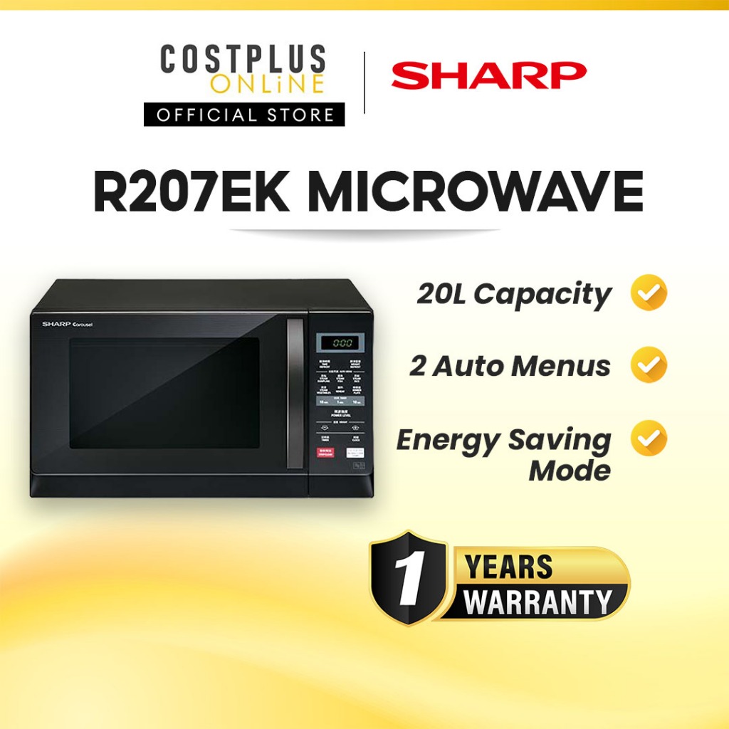 SHARP Microwave Oven 20L R207EK R219EK R2021GK Mechanical Dial Flatbed R2121FGK