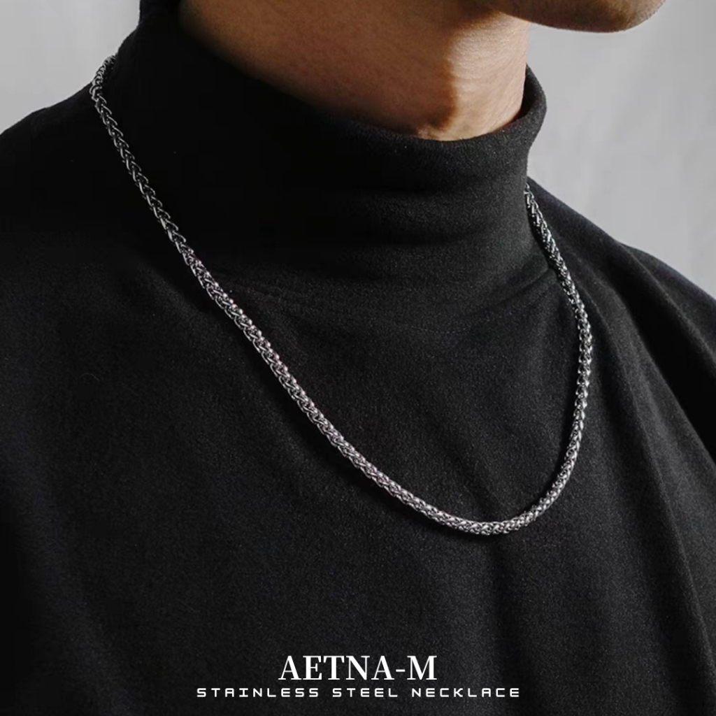 The Keel Silver Stainless Steel Necklace Chain Kalung Tidak Karat Rantai Leher Lelaki Wanita Fashion Men Women 龙骨项链