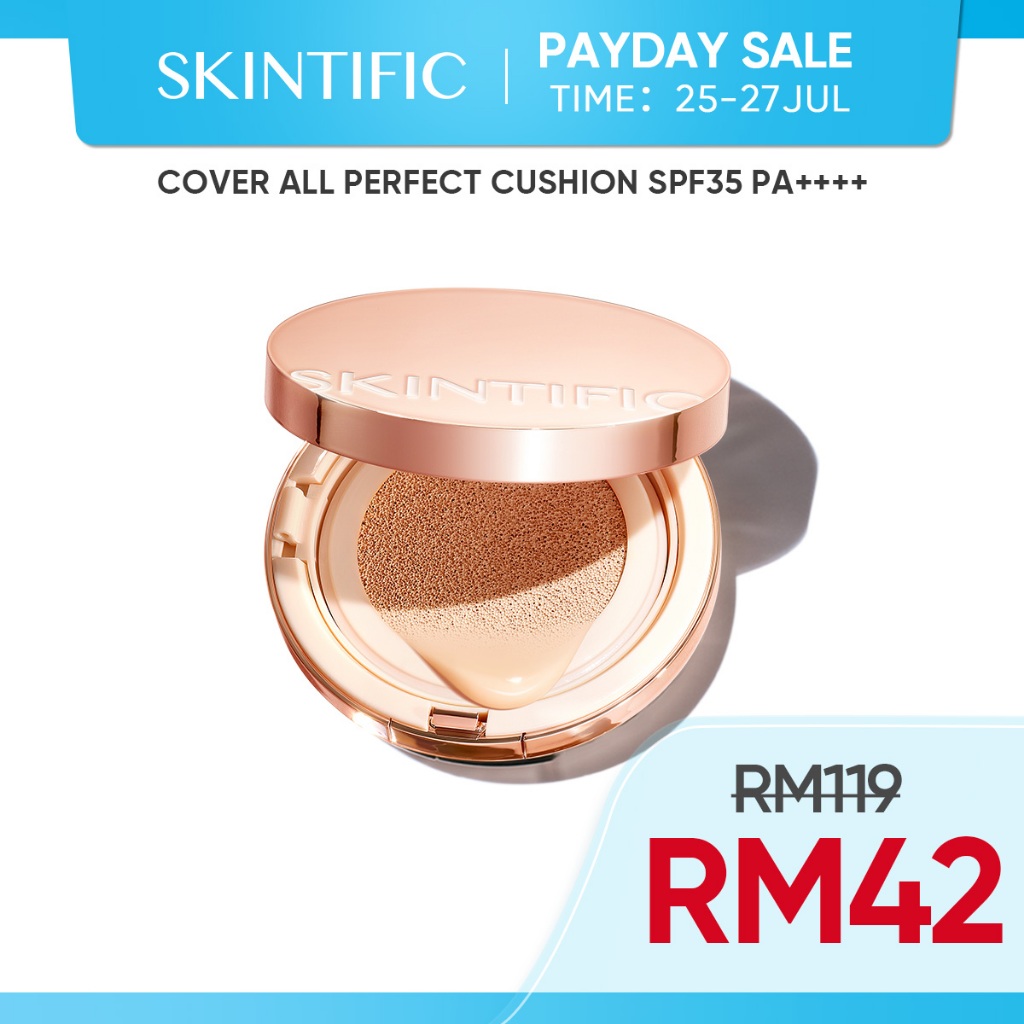 [100% Ori] SKINTIFIC Cover All Perfect Cushion High Coverage Poreless Flawless Foundation 24H Long-lasting SPF35 PA++++