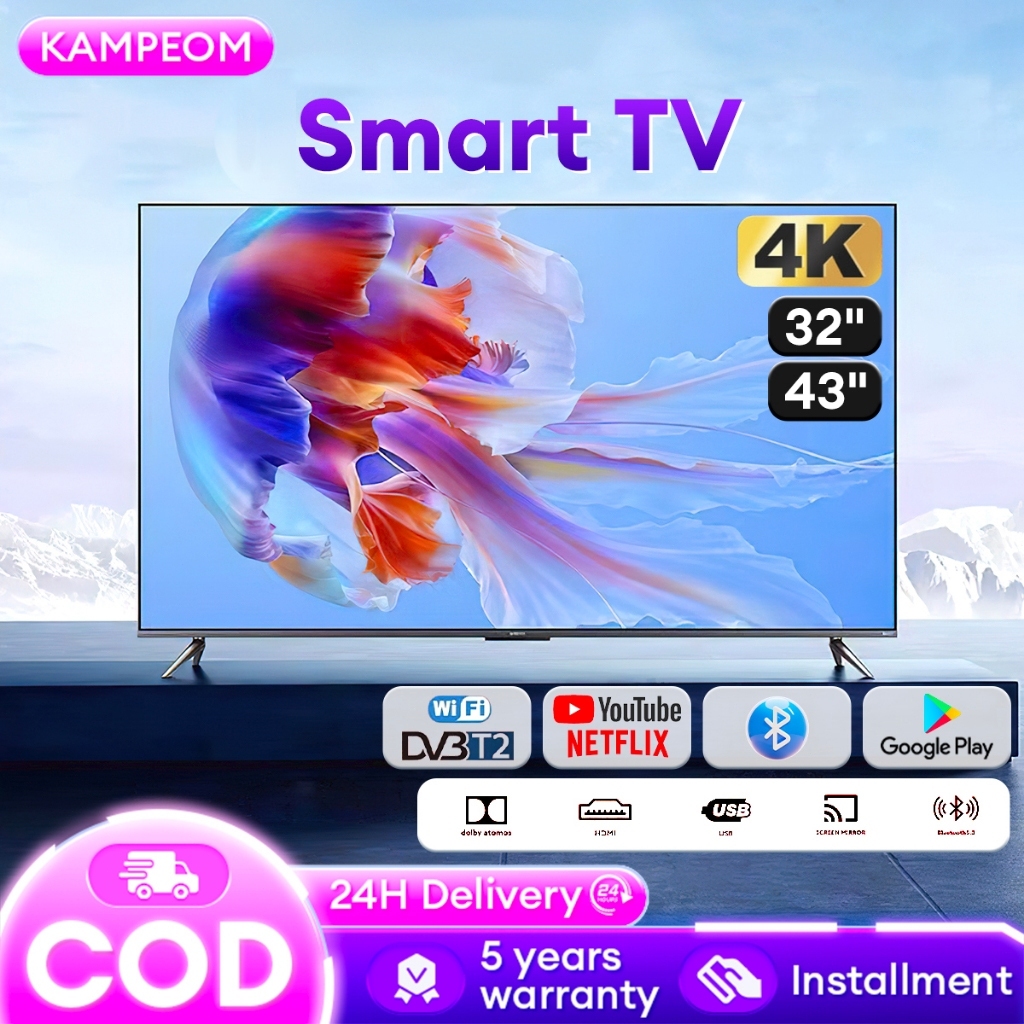 expose smart tv murah 4K Android 11.0 Smart TV 32 inch 43 inch LED android tv 5-year Warranty