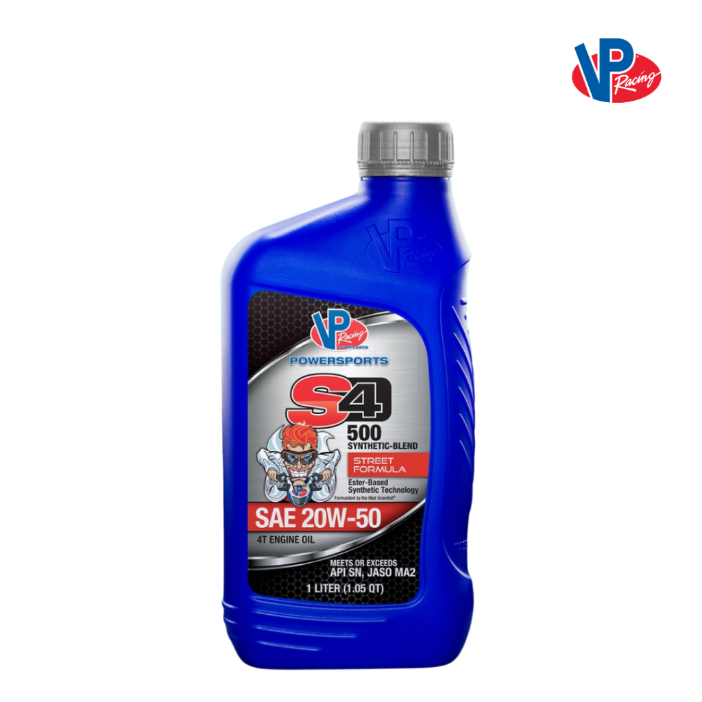 VP Racing S4-500 4T 20W-50 Synthetic Blend Street Formula Motor Engine Oil (1Liter)