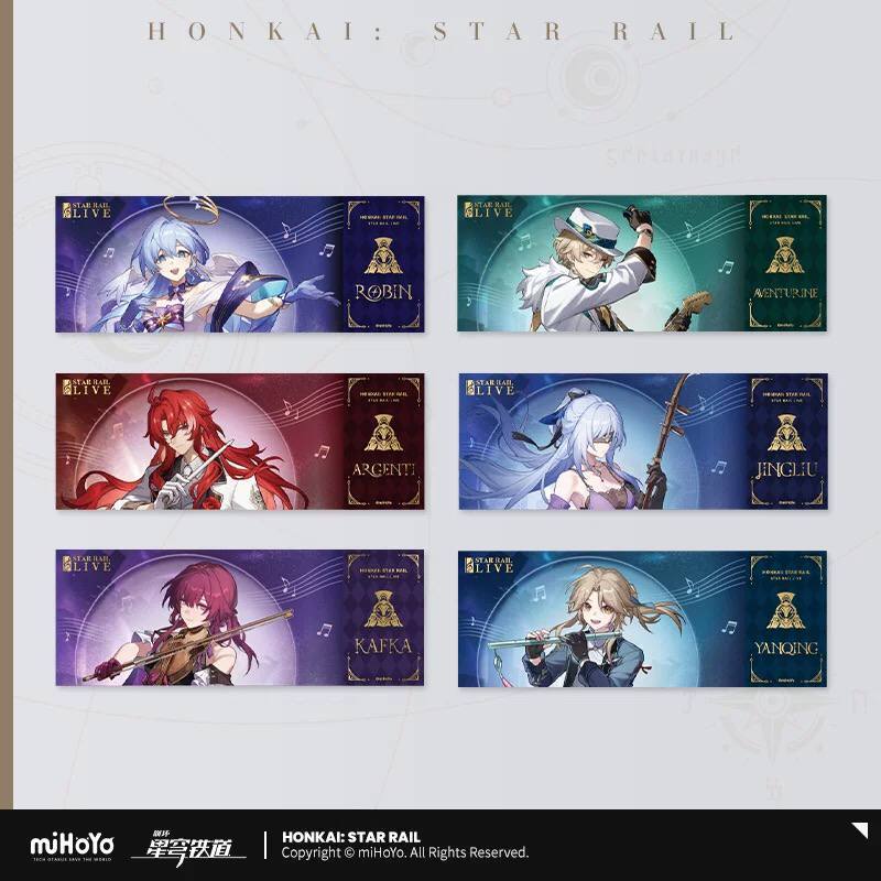 Official Honkai Star Rail Concert 2024 Laser Ticket Aventurine Kafka Robin Jingliu Yanqing【米哈游/崩坏：星穹铁道】星铁LIVE系列镭射收藏票