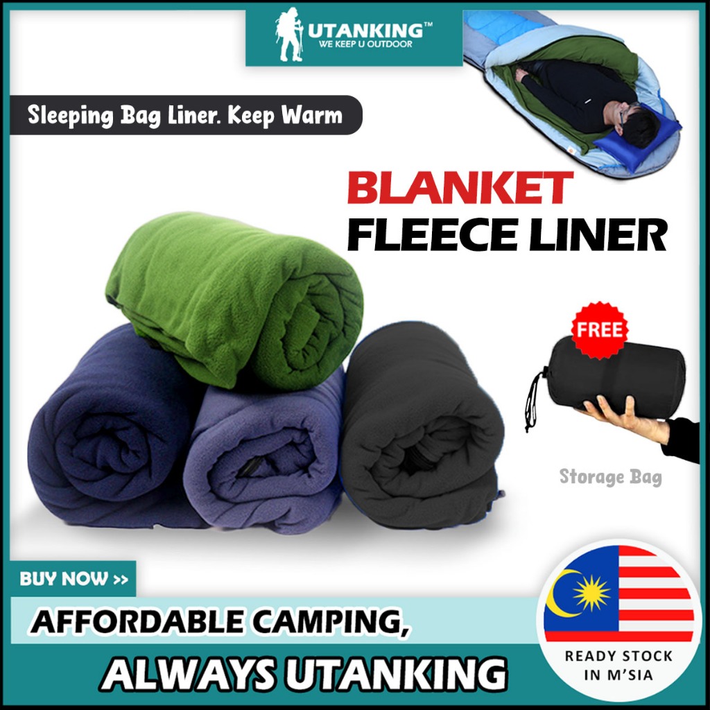 UtanKing™ Fleece Sleeping Bag Liner Warm Camping Blanket Mat Hiking Beg Tidur Quilt Hotel Bed Pad