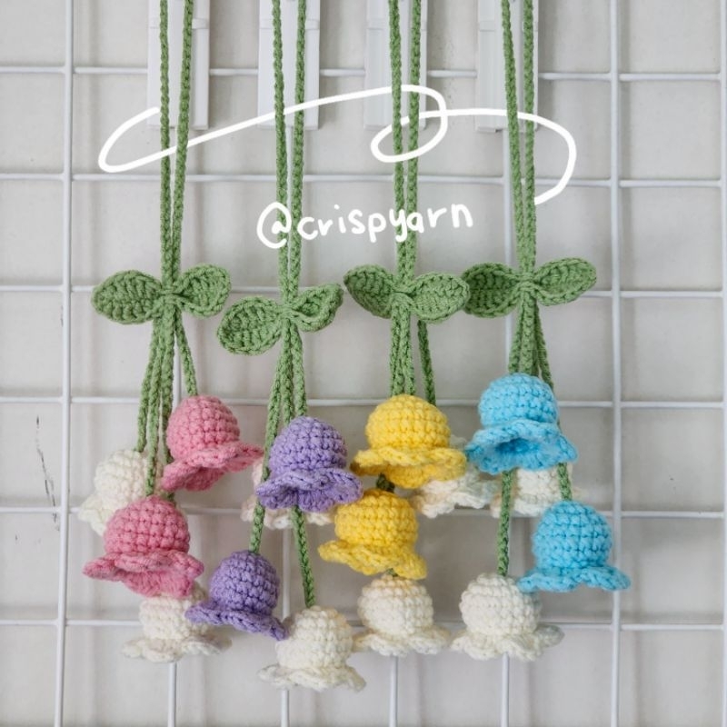 Crochet Lily in the Valley Car accessories hanged Bag keychain