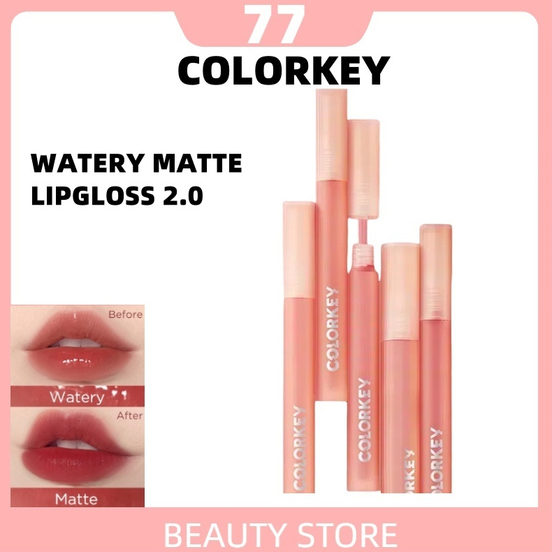 [READY STOCK] COLORKEY Watery Matte Lipgloss Waterproof Non-stick Liquid Lipstick Lip Makeup 珂拉琪水雾唇露
