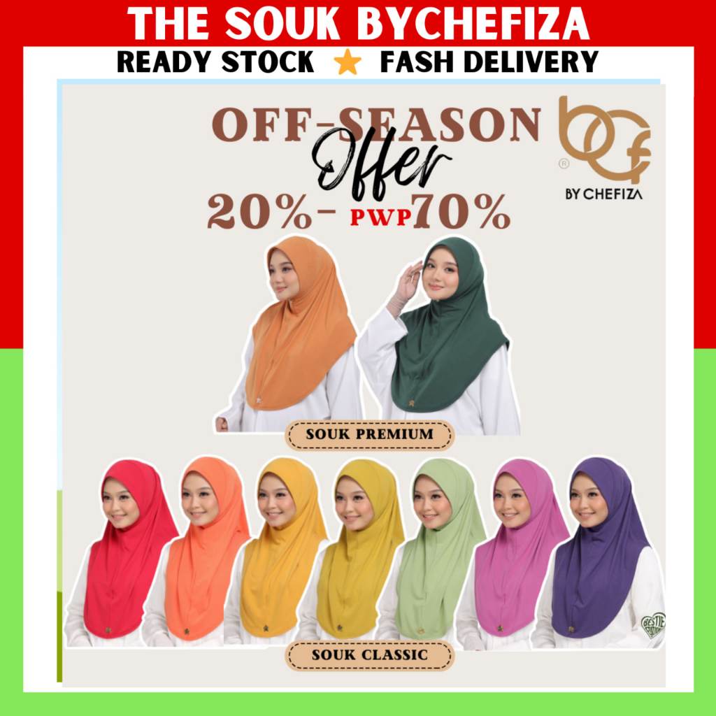 [ LESS 20% OFF Season Offer ByChefiza ] Tudung Sarung Souk BCF | Classic | Premium