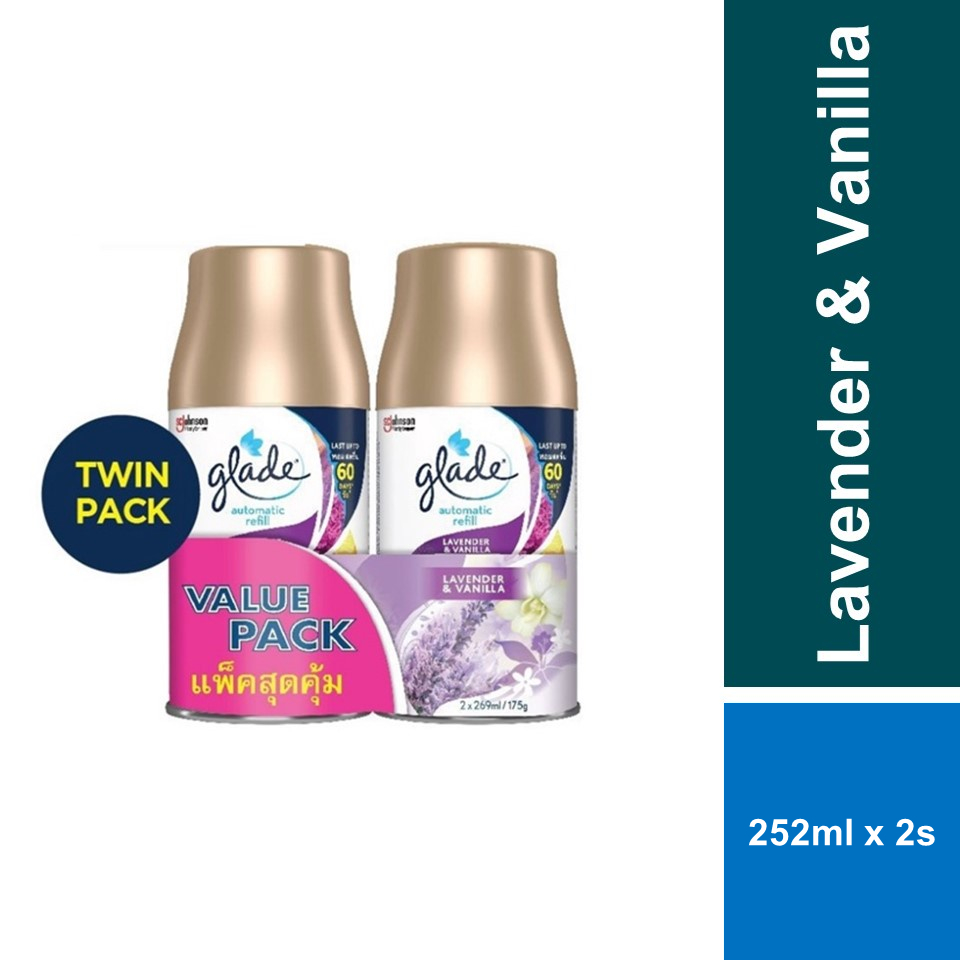 Glade Autospray Lavender & Vanilla Refill Twinpack 252ml x 2s