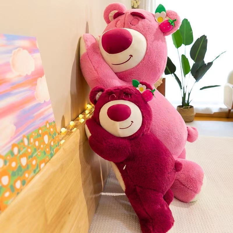 Lotso Strawberry Sleep Bear Plush Doll Big Size Small Size soft Birthday Present For Kids Strawberry Bear