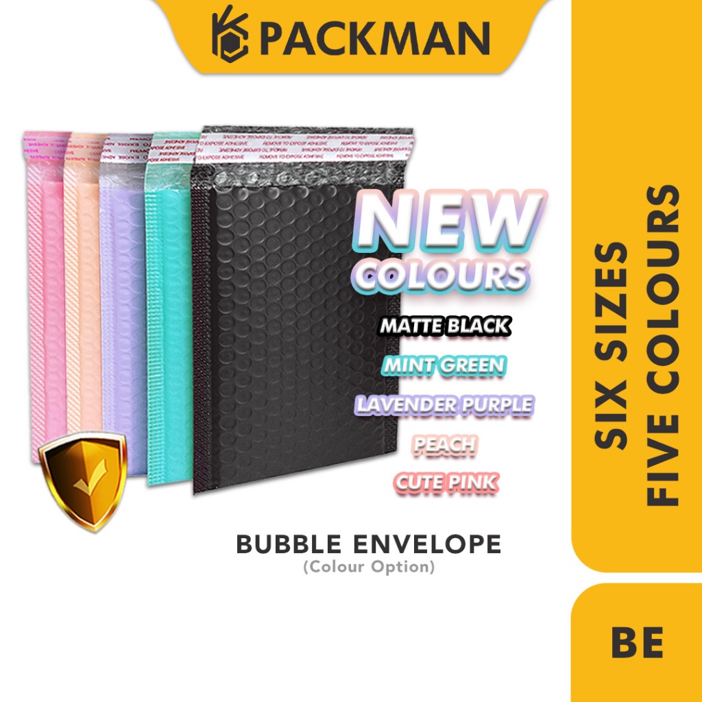 PACKMAN 1pcs Bubble Envelope 6sizes Colourful Parcel Bag Courier Bag With Bubble Wrap Mailer Padded Envelope 汽泡信封