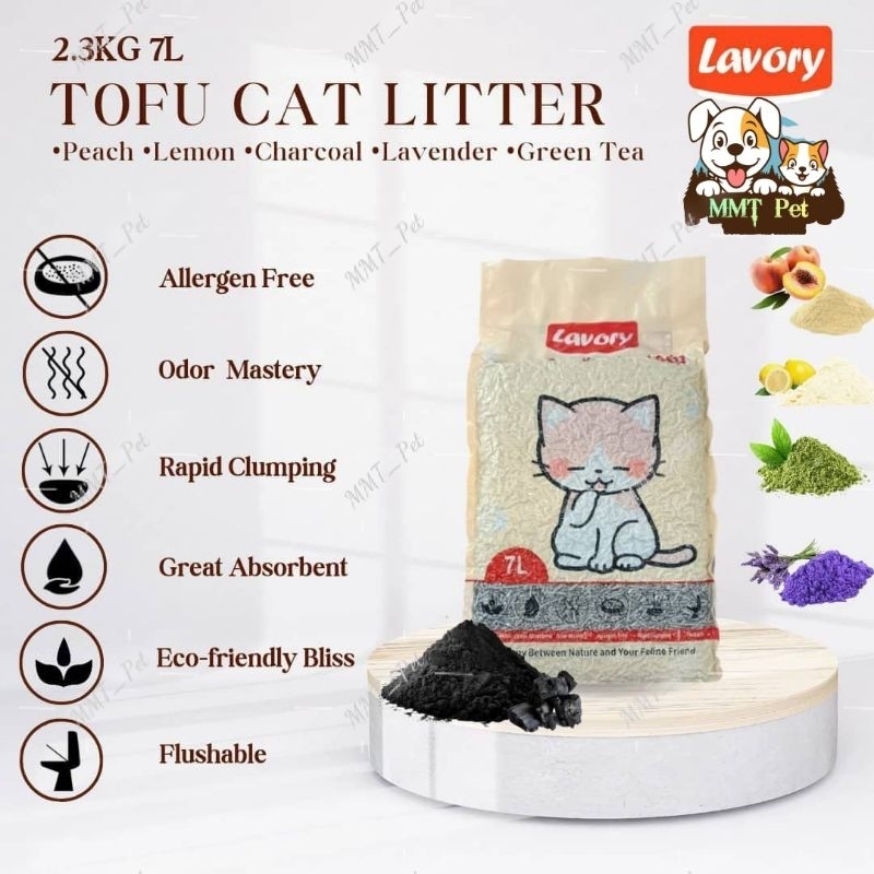 Lavory Cat Tofu Intro Special Offer 2.3kg,7L Tofu Cat Litter Premium Natural Clumping Pasir Kucing | Ship Form Malaysia