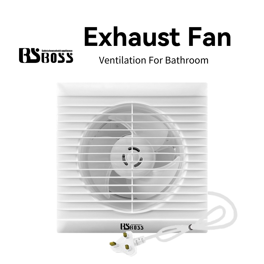 BSBOSS Exhaust Fan 4 inch 6 inch 8 inch wall Type PVC bedroom living room toilet kitchen guest room Ventilation fan