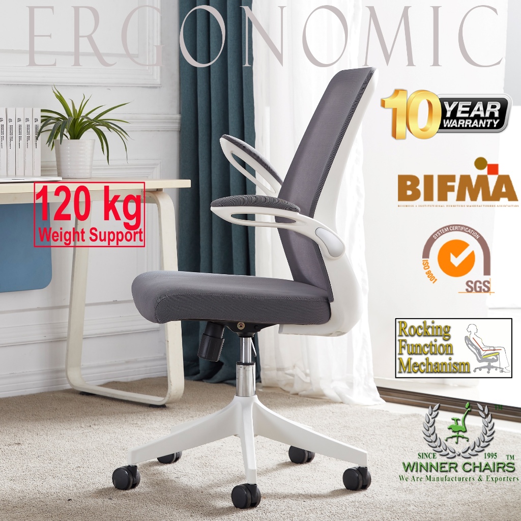 Ergonomic Office Chair WN 9508-WHT ( 10 Years Warranty ) Computer Chair