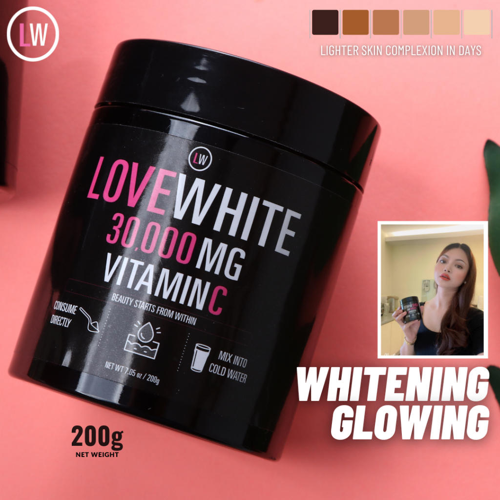 🔥 LoveWhite Glow Whitening Pearl Powder Vitamin C Supplement Skin Mencerahkan Kulit Seluruh Badan