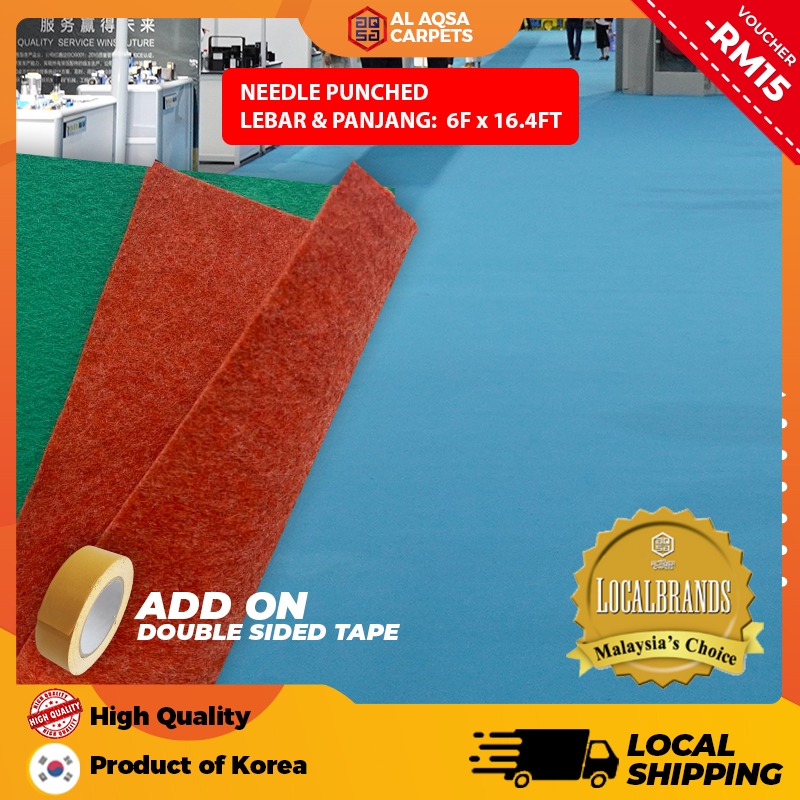 Aqsa Karpet Pejabat Budget Needle Punched 1.2mm Event Exhibition Office and Home Carpet Roll Karpet Gulung