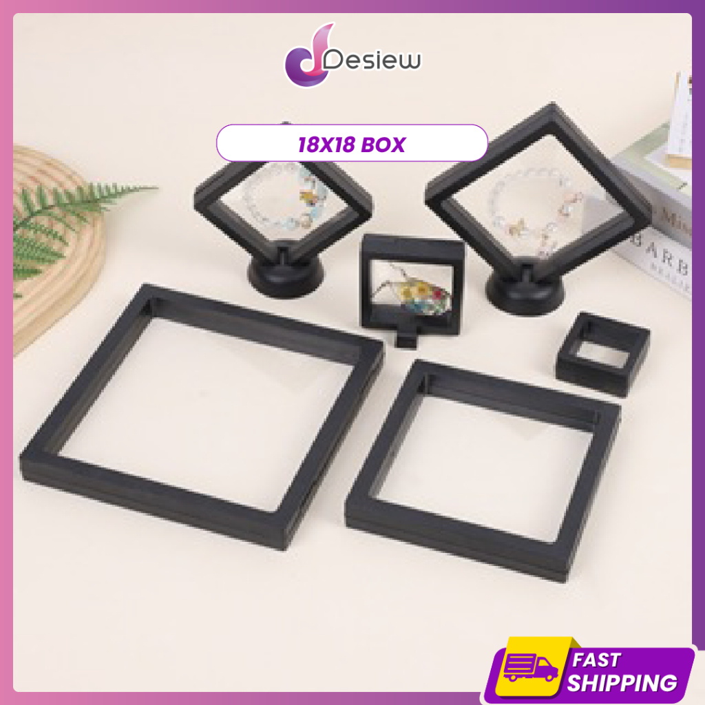18x18cm / 14x14cm Kotak perhiasan hitam putih Black White Kotak Storage Ring Necklace Card Fashion
