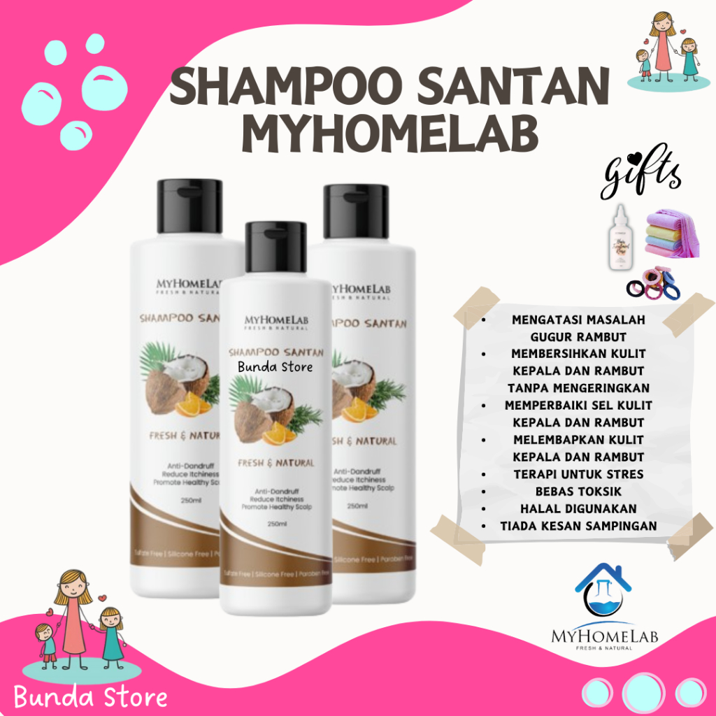 SHAMPOO SANTAN | SHAMPOO SANTAN MYHOMELAB | SYAMPOO SANTAN | SYAMPU SANTAN | SHAMPOO RAMBUT GUGUR | SERUM RAMBUT