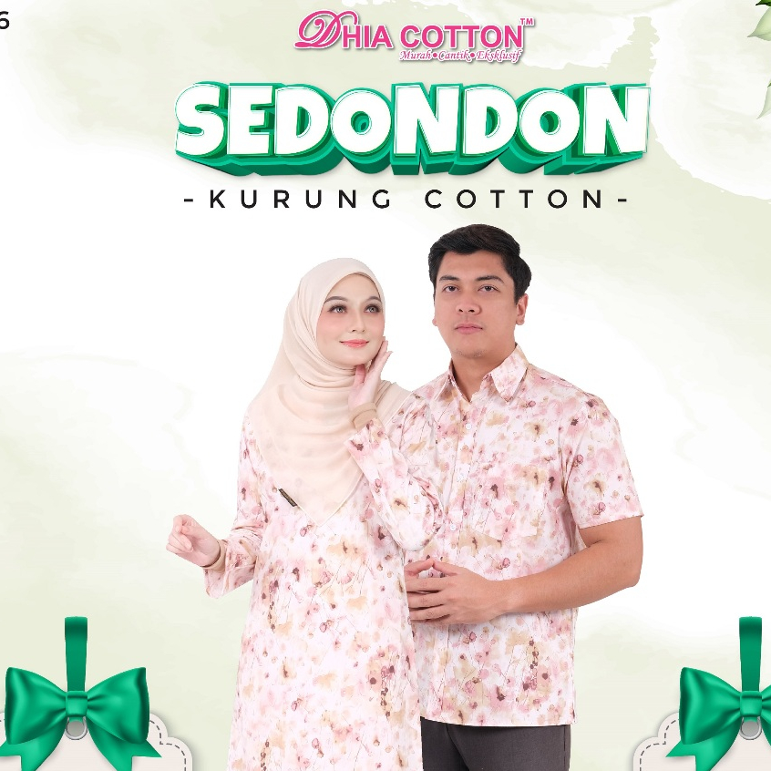 [DHIA] NEW Pale Pink - Couple Set Baju Kurung Kedah & Kemeja Dewasa 261123