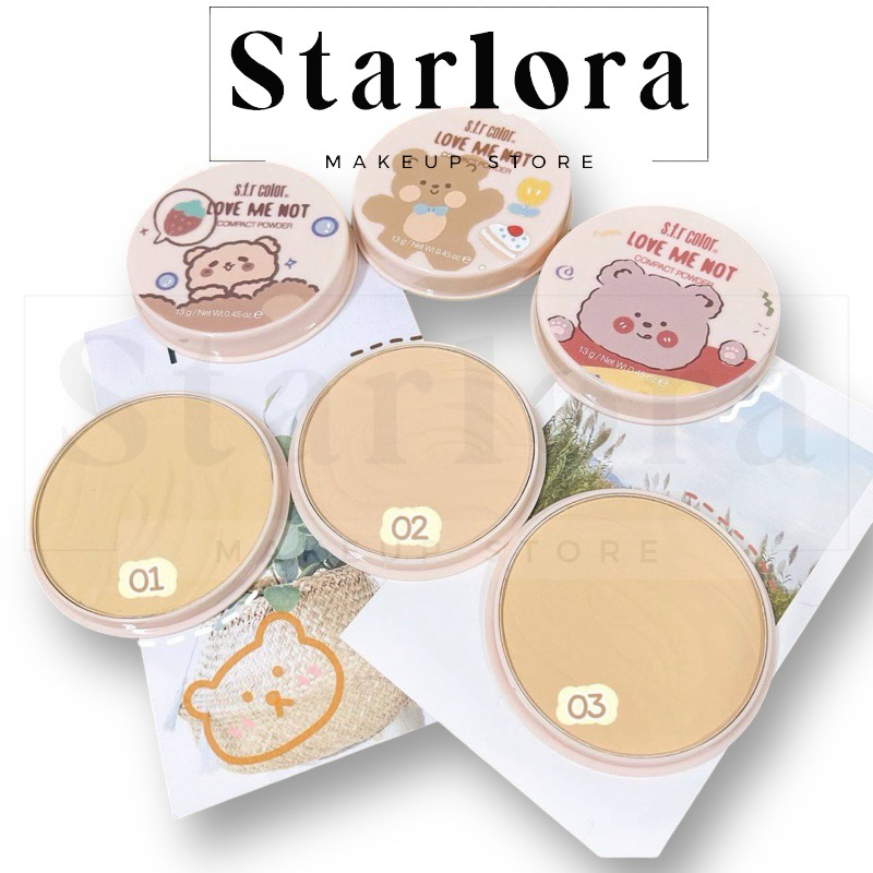 🔥HOT ITEM 2023🆕COMPACT POWDER BEAR LOVE ME NOT SFR COLOR‼️