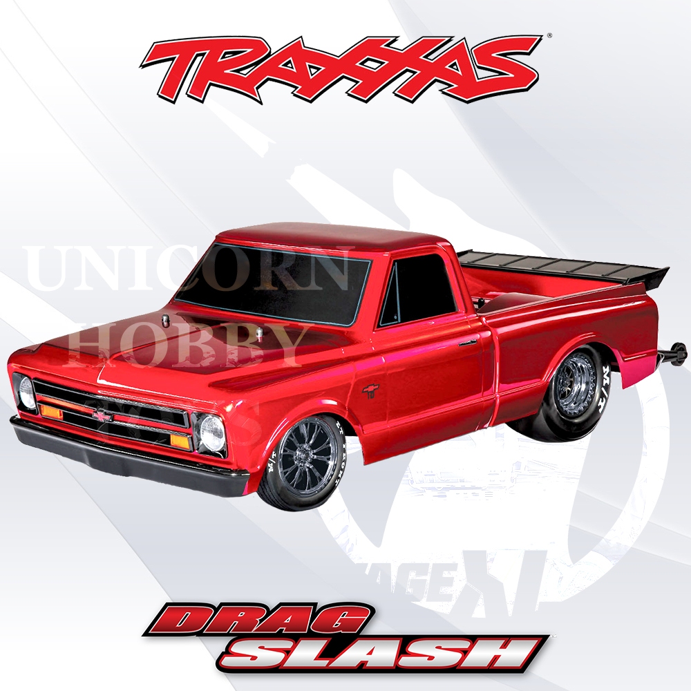 TRAXXAS CHEVROLET 1967 C10 FORD MUSTANG 5.0 BRUSHLESS DRAG SLASH TRUCK TQi 2.4g TRANSMITTER | RC CAR