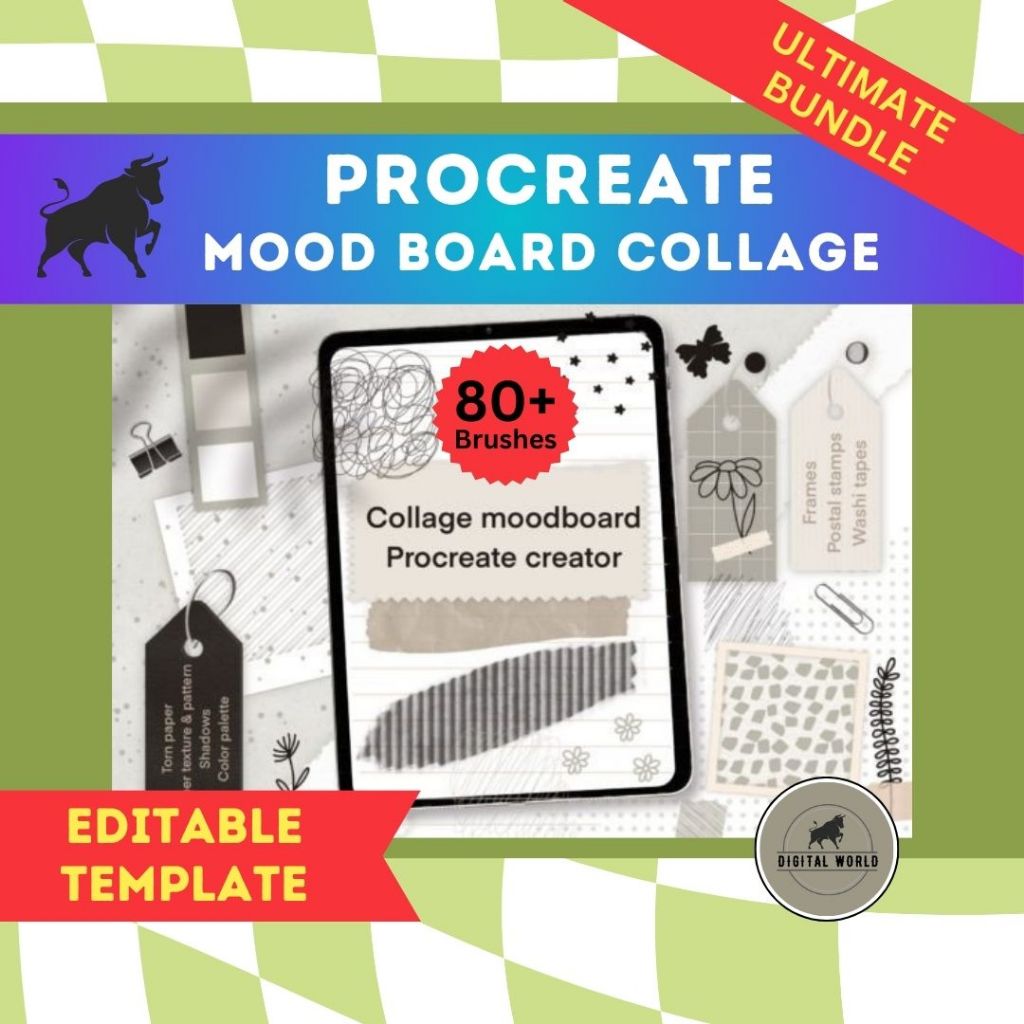 Procreate Creator Collage | Moodboard Collage | Procreate | Aesthetic Design | Modern Moodboard Design |