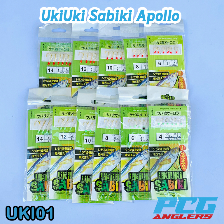 UkiUki Sabiki Apollo fishing Hook Mata Umpan Hidup Ikan Selar Kembung Talang Tamban Temenung Sagai Tongkol Pancing Laut