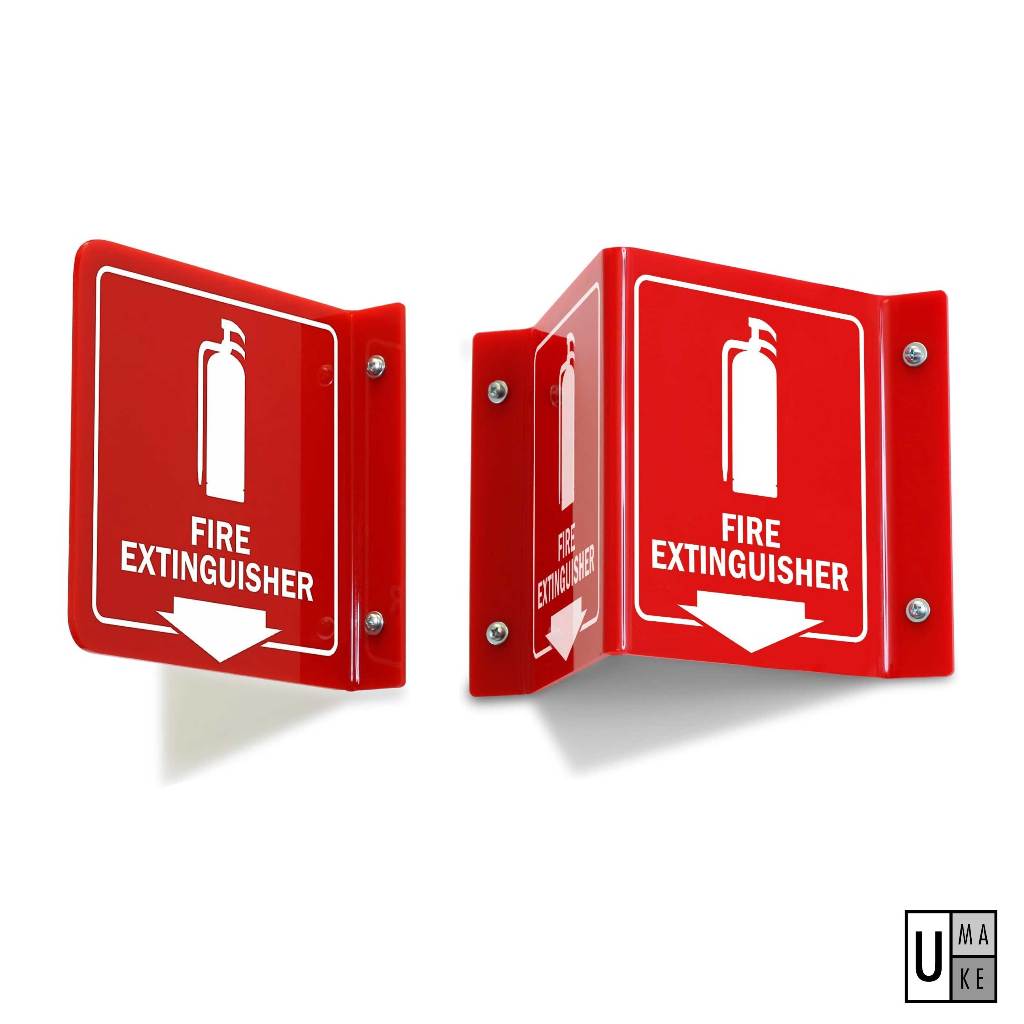Fire Extinguisher 3D Signage V sign L shape sign Pemadam Api Fire Projecting, Fire Alarm, Fire Hose