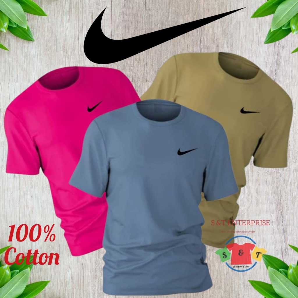 Ready Stock T-shirts NKSP 100% Cotton Unisex Short Sleeves Sticker Printed Round Neck casual T-shirt