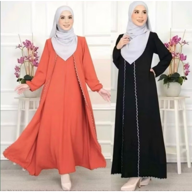NEW ABAYA KAMI SULAM 2 LAYER MATERIAL  CEY PLAIN
