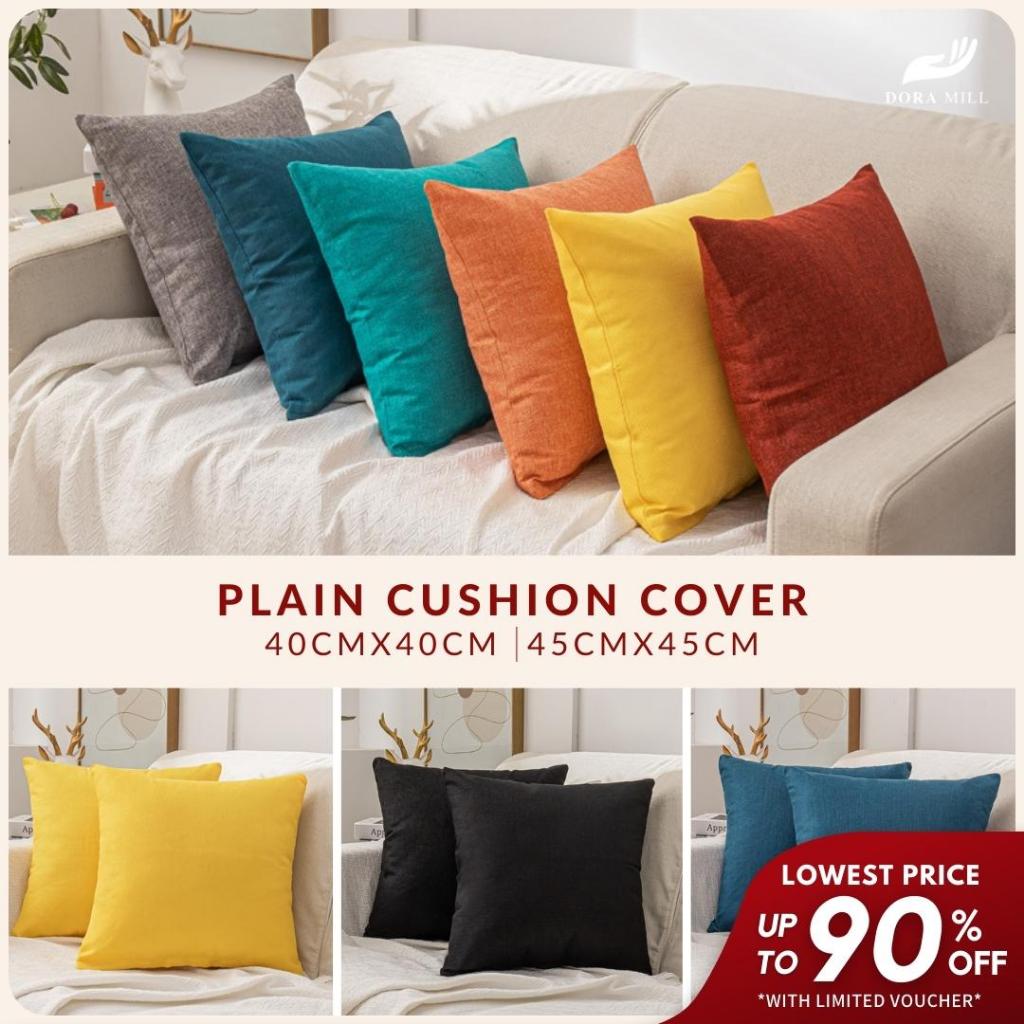 DORAMILL Plain Colour Cushion Cover | Square Throw Pillow Case / Sofa Cushion Cover Sarung Kusyen Home Decor BZ#3