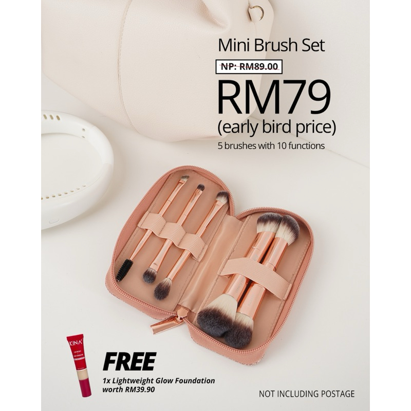 KINA BRUSH 4th EDITION ROSE GOLD (FREE FOUNDATION)