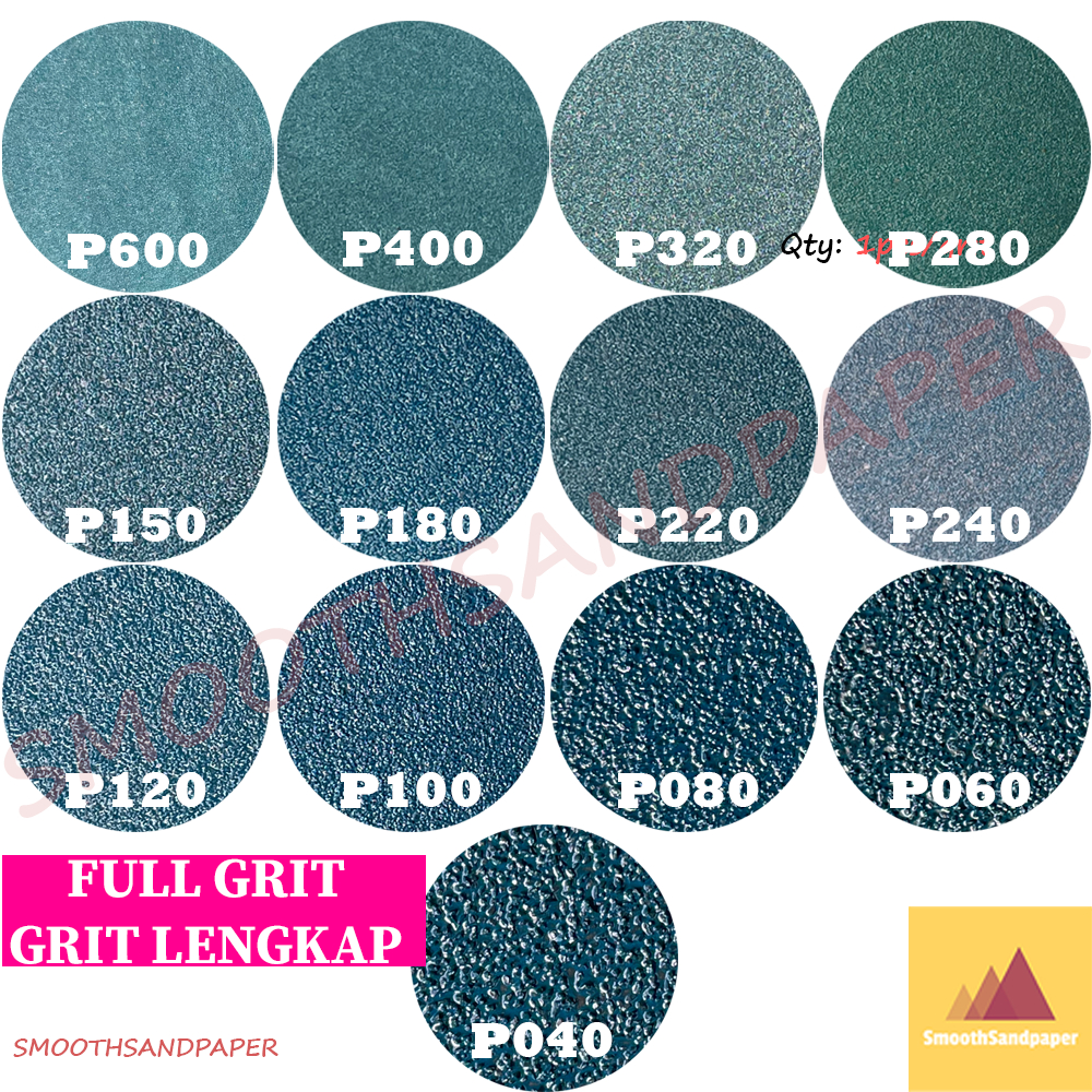 4" (100mm) / 5" (125mm) Kertas Pasir Bulat HOOK&LOOP (VELCRO) Abrasive Sandpaper Discs Aluminium Oxide (VELCRO) 砂纸背绒圆盘 image 3