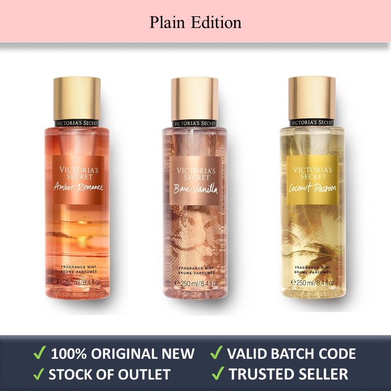 Original New VS Amber Romance Bare Vanilla Coconut Passion Fragrance Body Mist 250ml Outlet Malaysia USA Perfume Spray